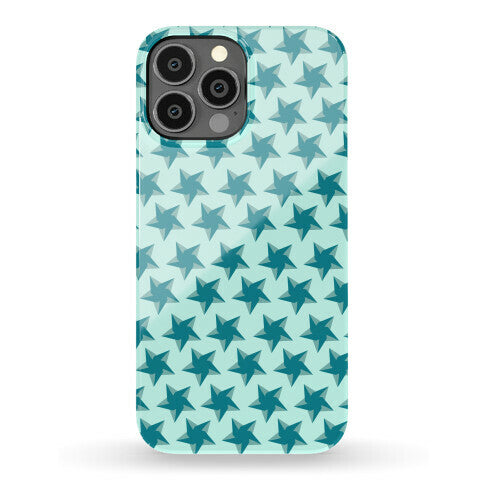 Teal Star Pattern Phone Case